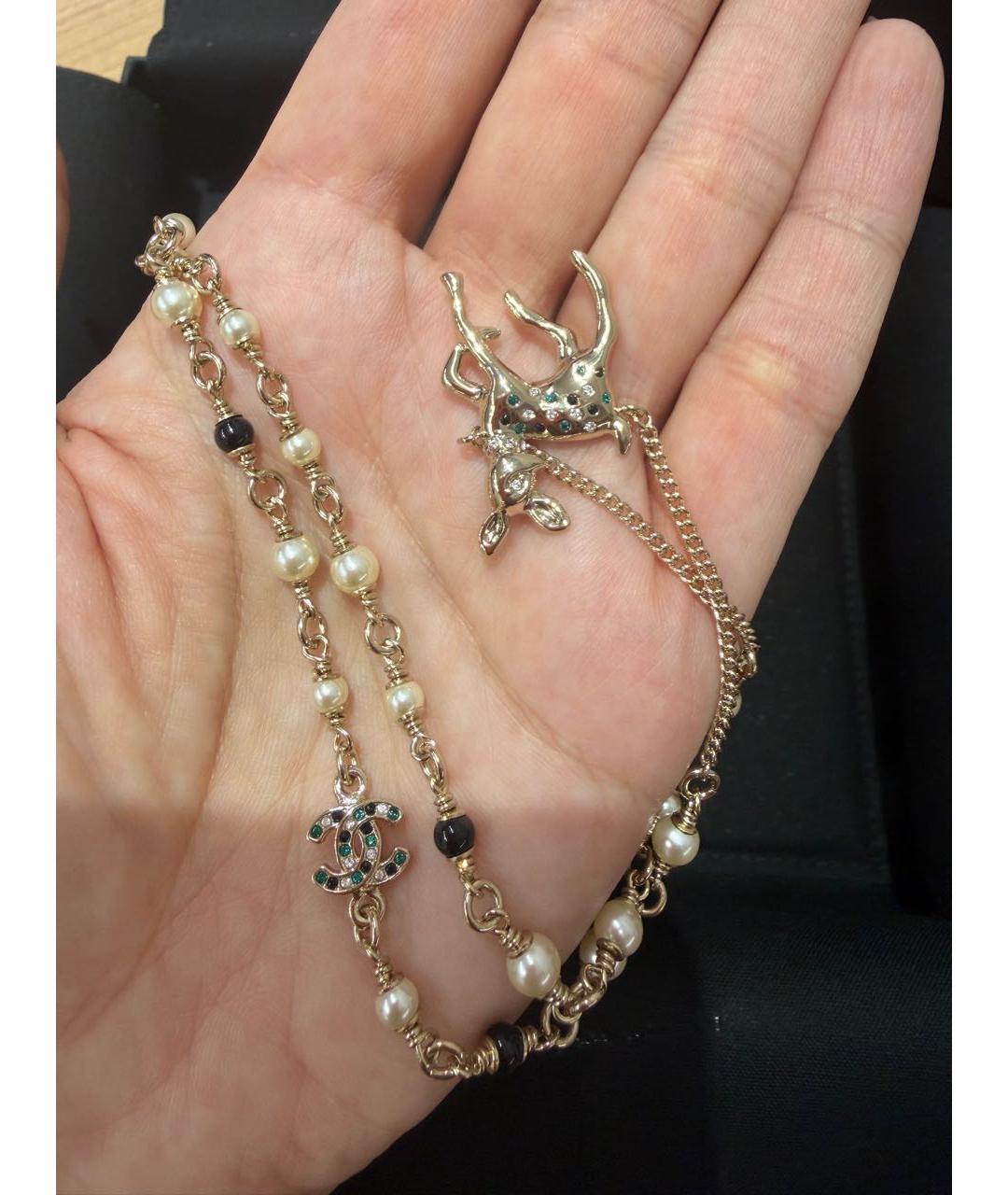 CHANEL Золотое металлическое колье, фото 2