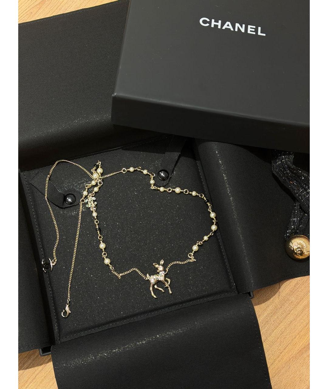 CHANEL Золотое металлическое колье, фото 5