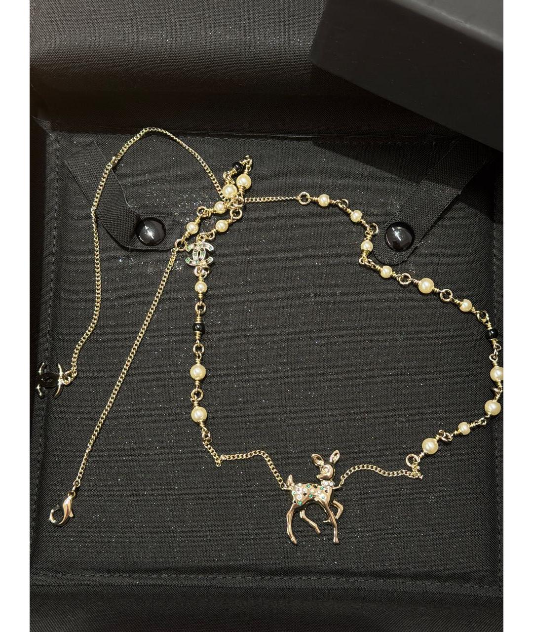 CHANEL Золотое металлическое колье, фото 3