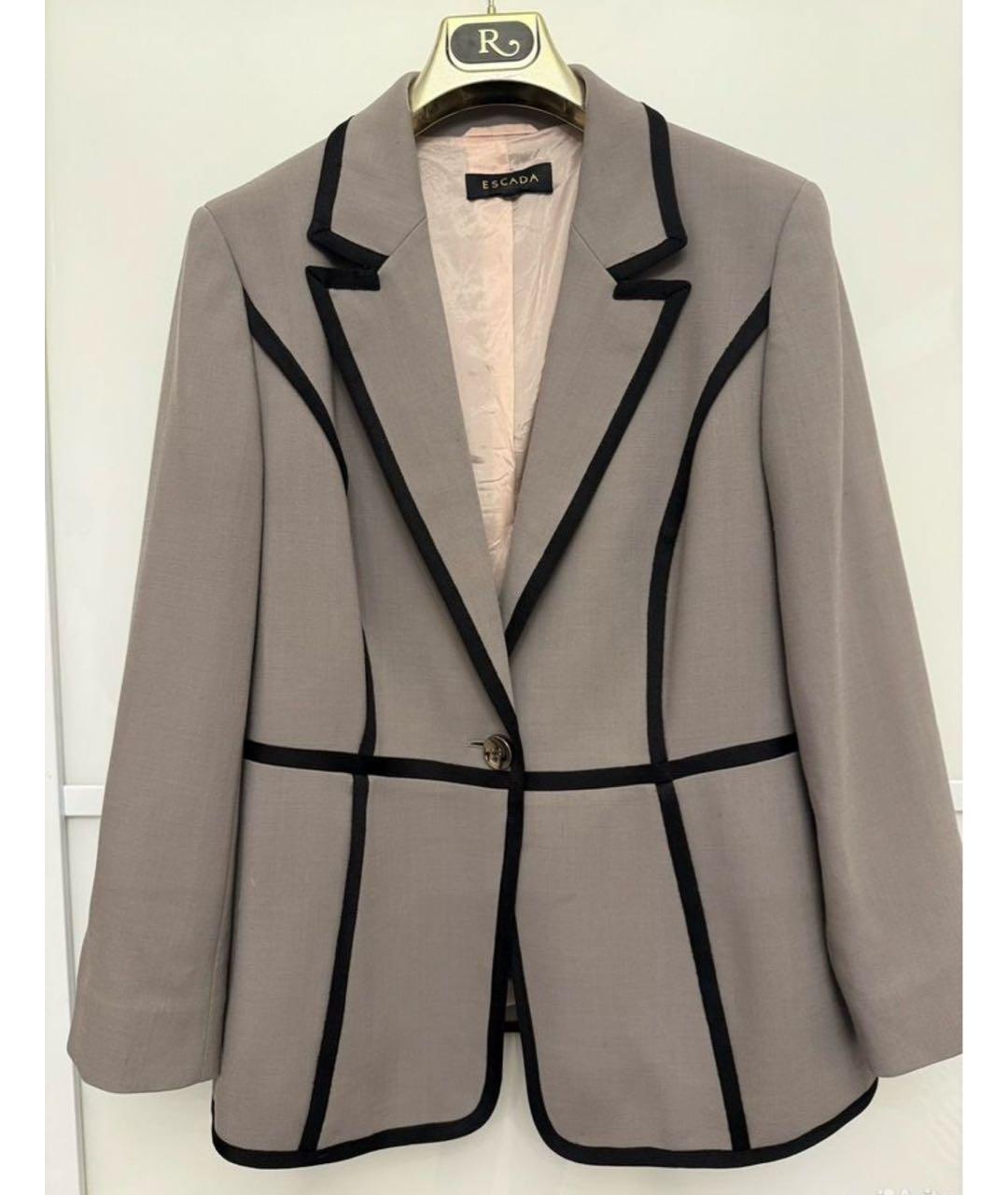 ESCADA Серый шерстяной жакет/пиджак, фото 7