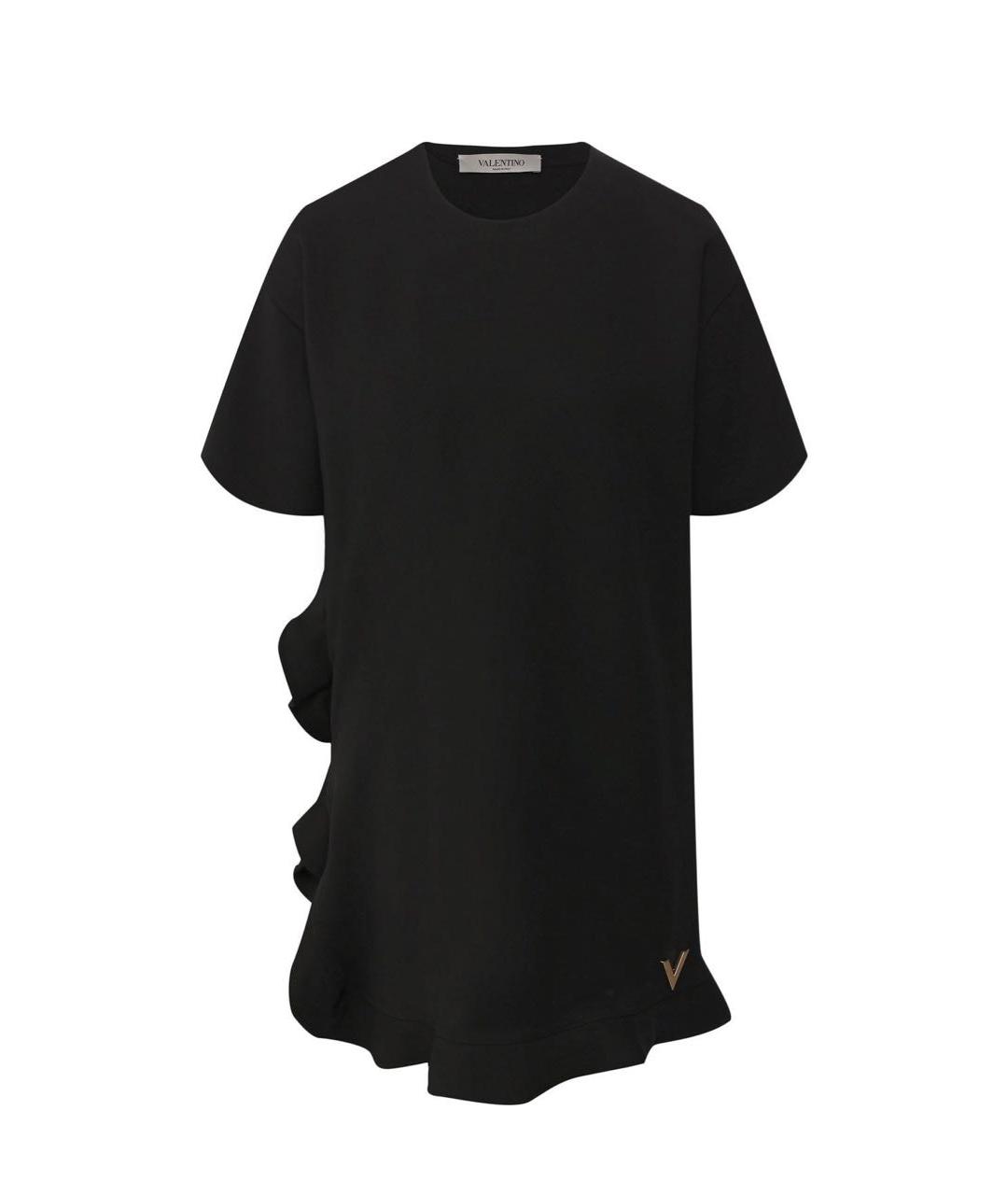 VALENTINO Черное вискозное повседневное платье, фото 1