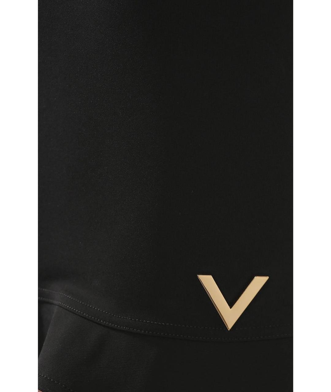 VALENTINO Черное вискозное повседневное платье, фото 4