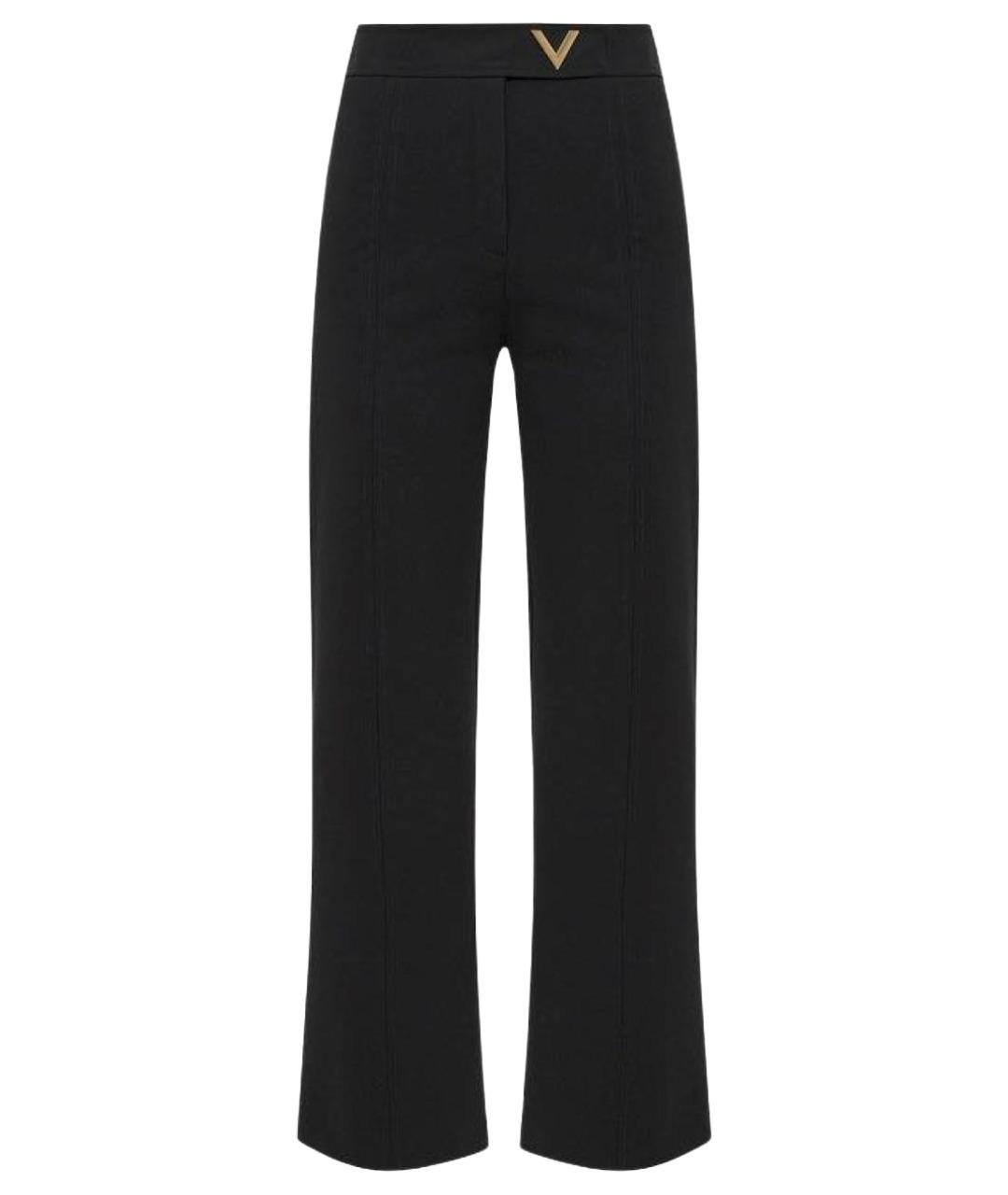 VALENTINO Черные вискозные прямые брюки, фото 1
