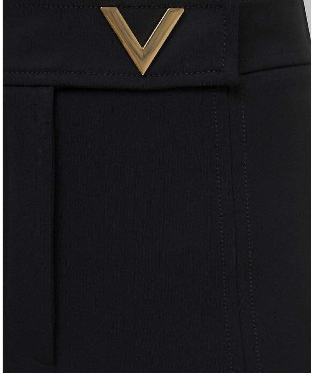 VALENTINO Черные вискозные прямые брюки, фото 4