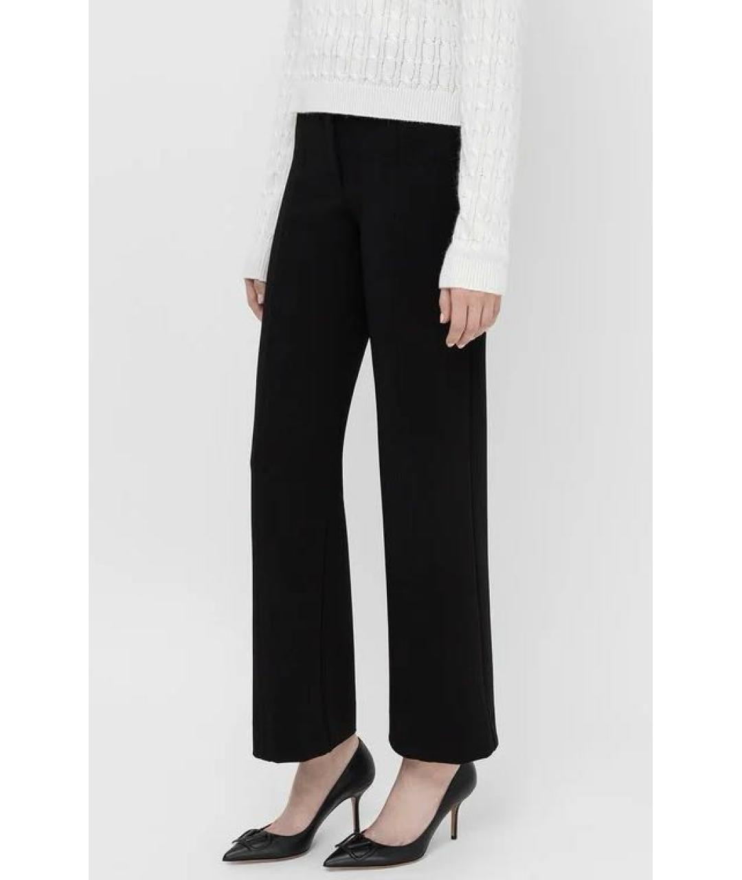 VALENTINO Черные вискозные прямые брюки, фото 3