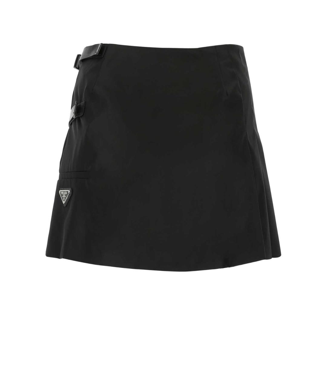 PRADA Черная полиамидовая юбка мини, фото 2
