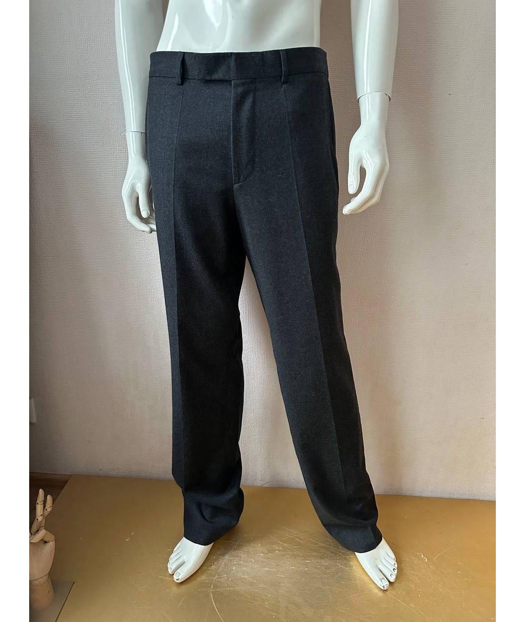 HUGO BOSS Серые шерстяные классические брюки, фото 7