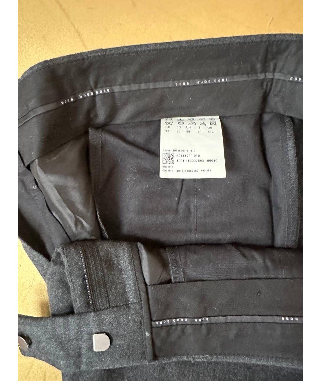 HUGO BOSS Серые шерстяные классические брюки, фото 4