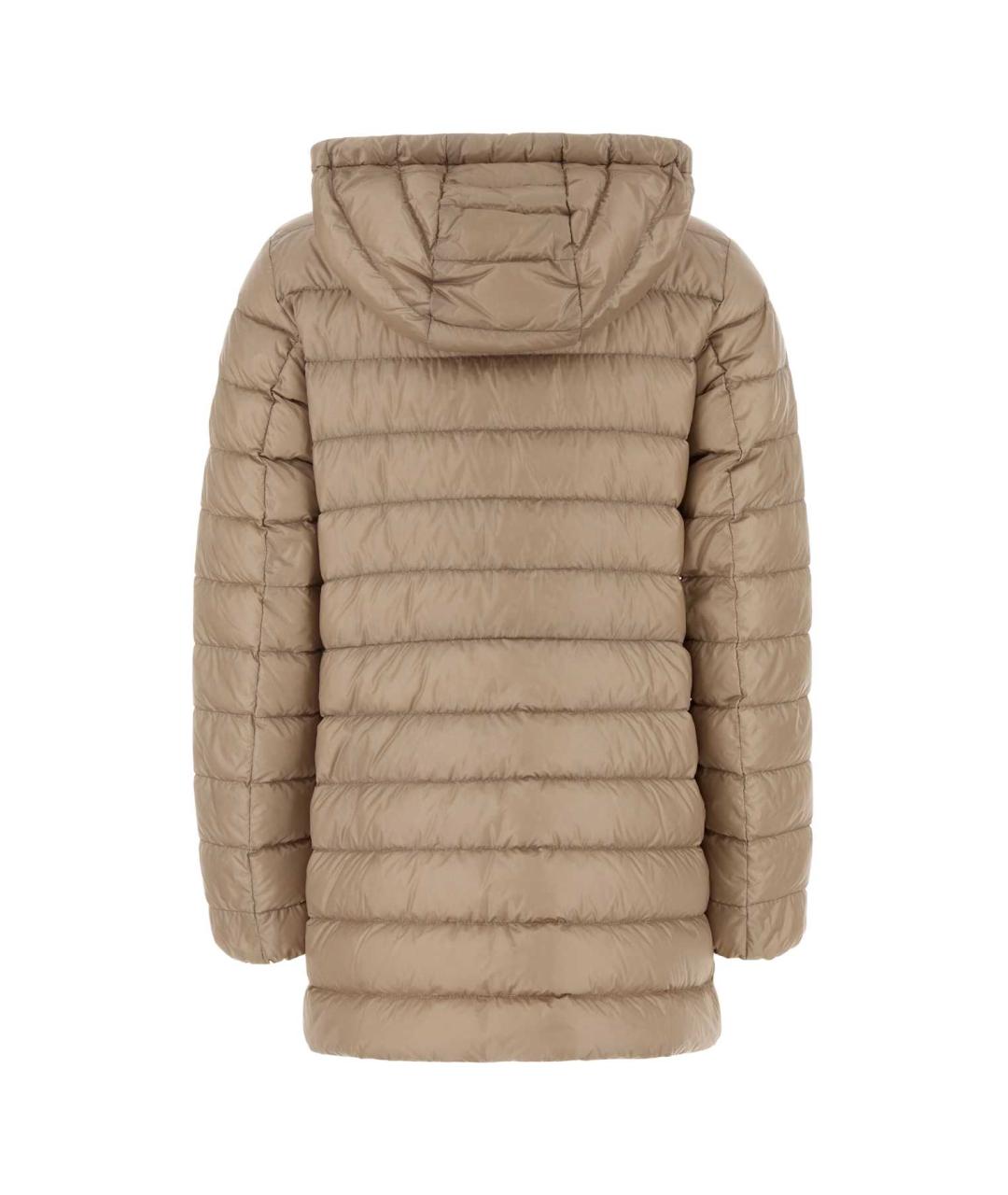 MONCLER Бежевый полиамидовый пуховик, фото 2