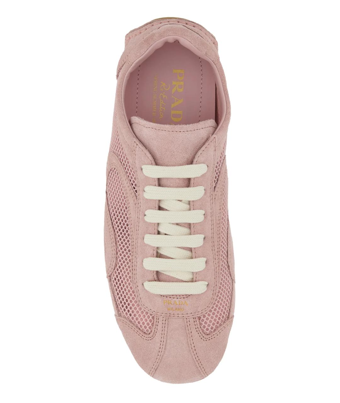 PRADA Розовые замшевые кроссовки, фото 4