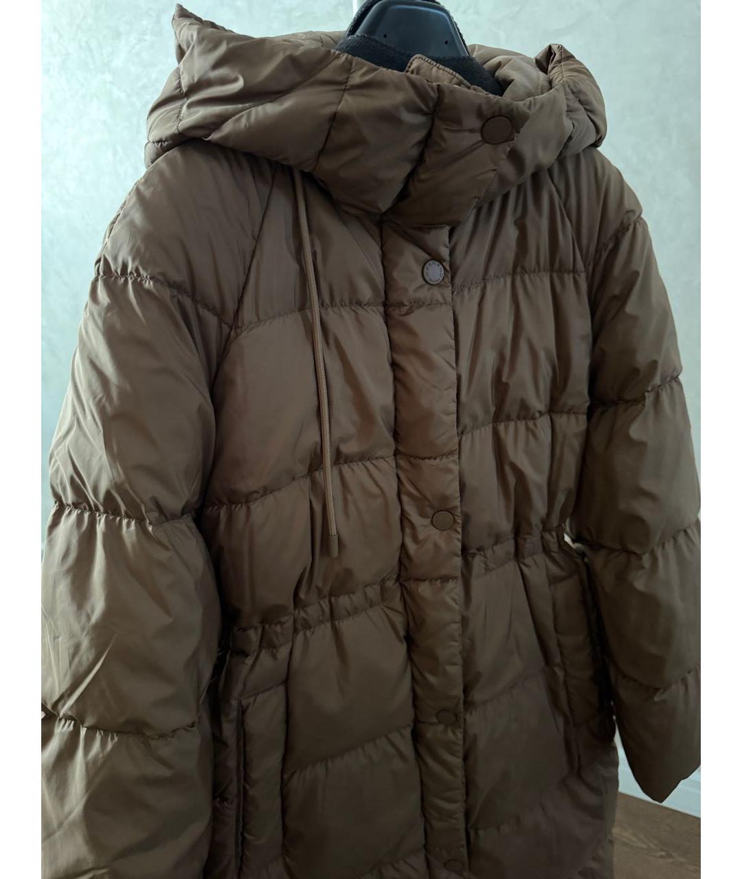 WEEKEND MAX MARA Коричневый полиэстеровый пуховик, фото 3