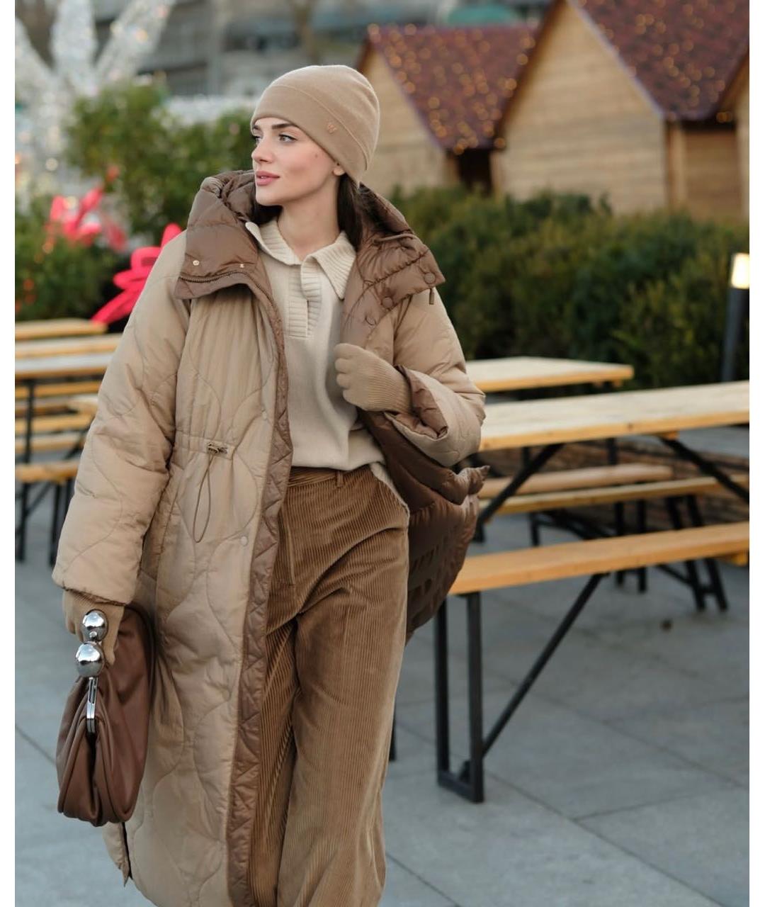 WEEKEND MAX MARA Коричневый полиэстеровый пуховик, фото 6