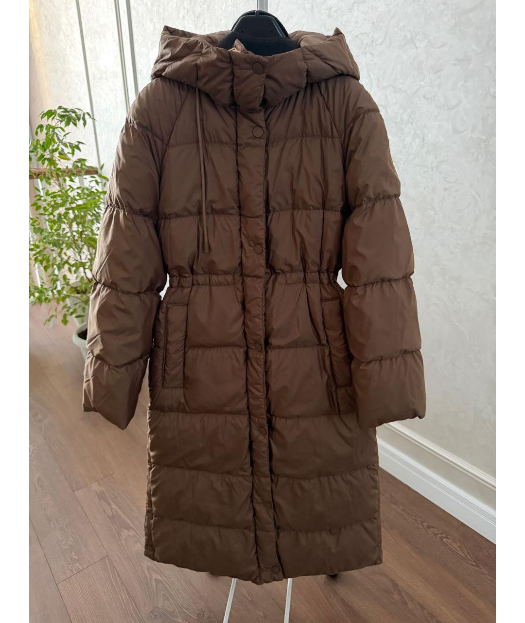WEEKEND MAX MARA Коричневый полиэстеровый пуховик, фото 7