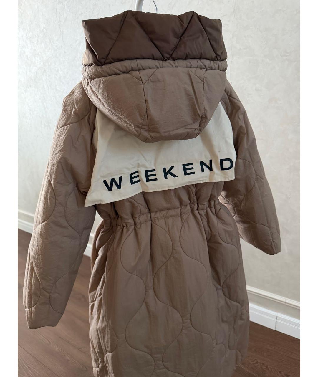 WEEKEND MAX MARA Коричневый полиэстеровый пуховик, фото 4