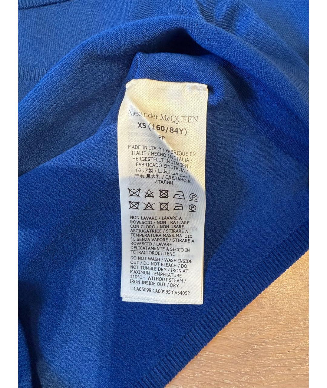 ALEXANDER MCQUEEN Синяя вискозная майка, фото 7