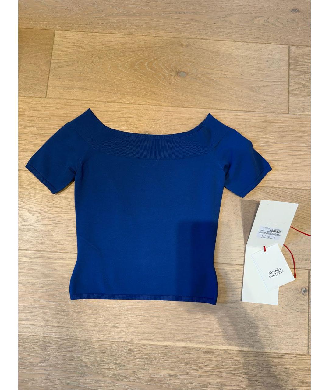 ALEXANDER MCQUEEN Синяя вискозная майка, фото 4