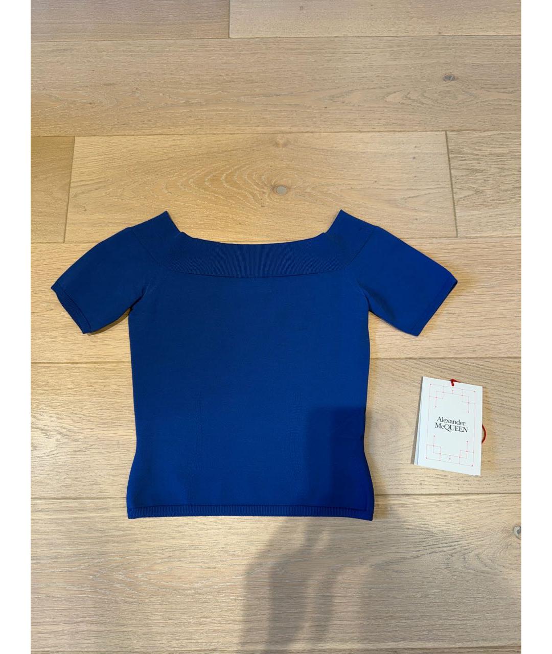 ALEXANDER MCQUEEN Синяя вискозная майка, фото 2