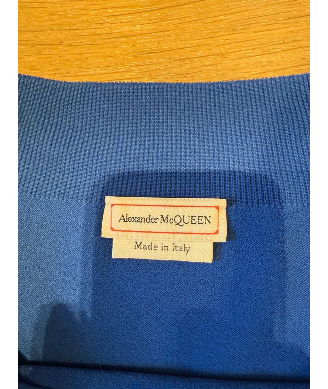 ALEXANDER MCQUEEN Синяя вискозная майка, фото 5
