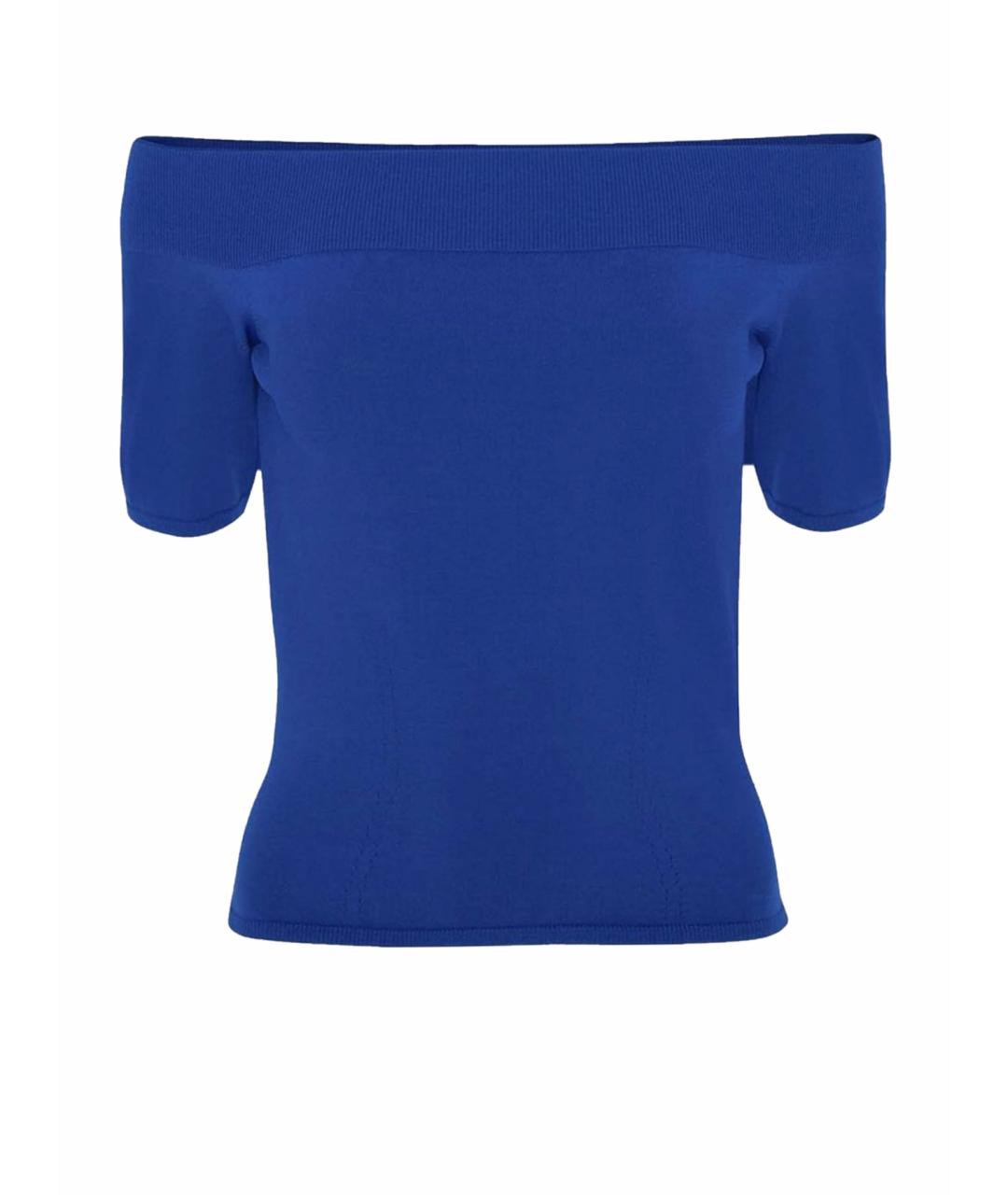 ALEXANDER MCQUEEN Синяя вискозная майка, фото 1