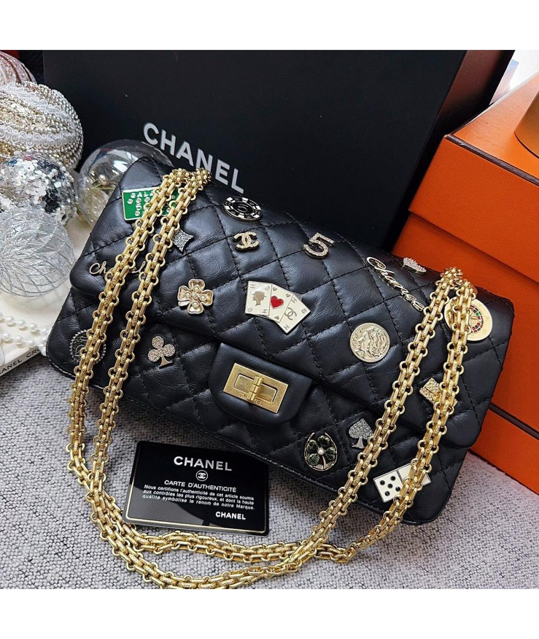 CHANEL Черная кожаная сумка через плечо, фото 8