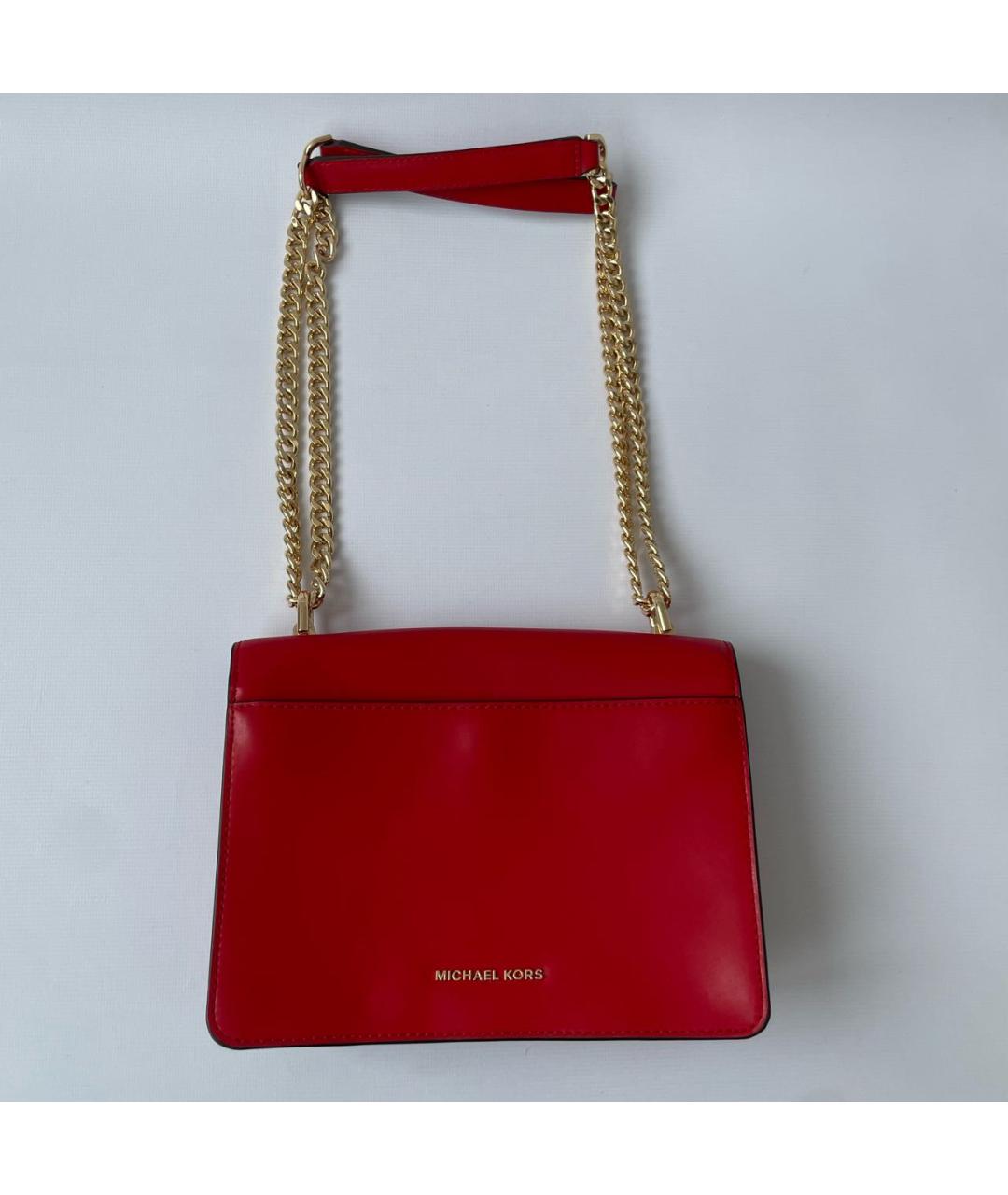 MICHAEL KORS Красная кожаная сумка через плечо, фото 2