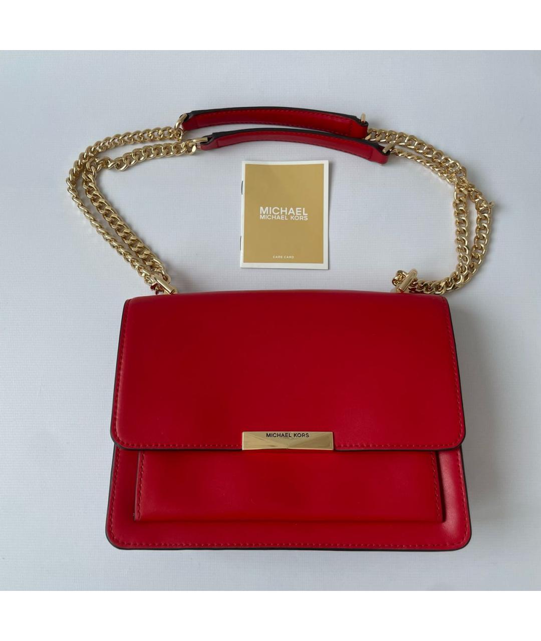 MICHAEL KORS Красная кожаная сумка через плечо, фото 9