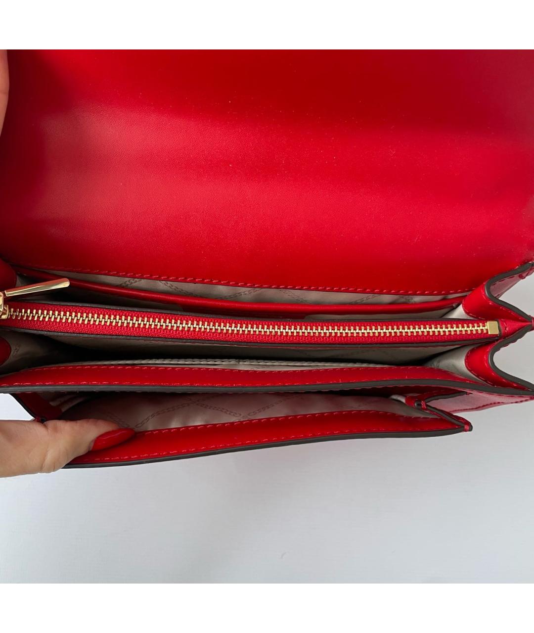 MICHAEL KORS Красная кожаная сумка через плечо, фото 7
