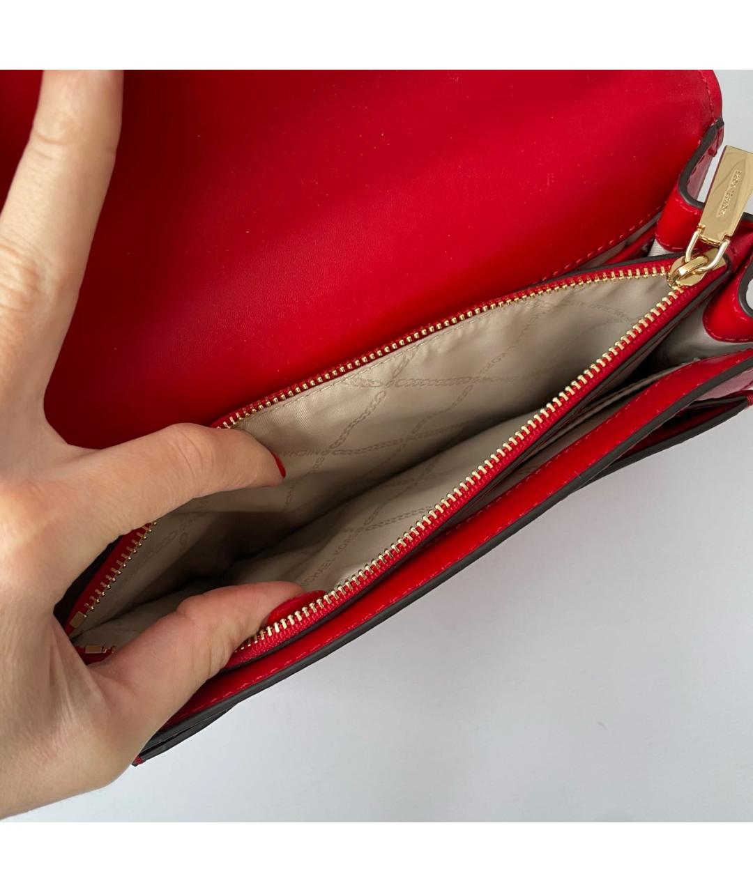 MICHAEL KORS Красная кожаная сумка через плечо, фото 8