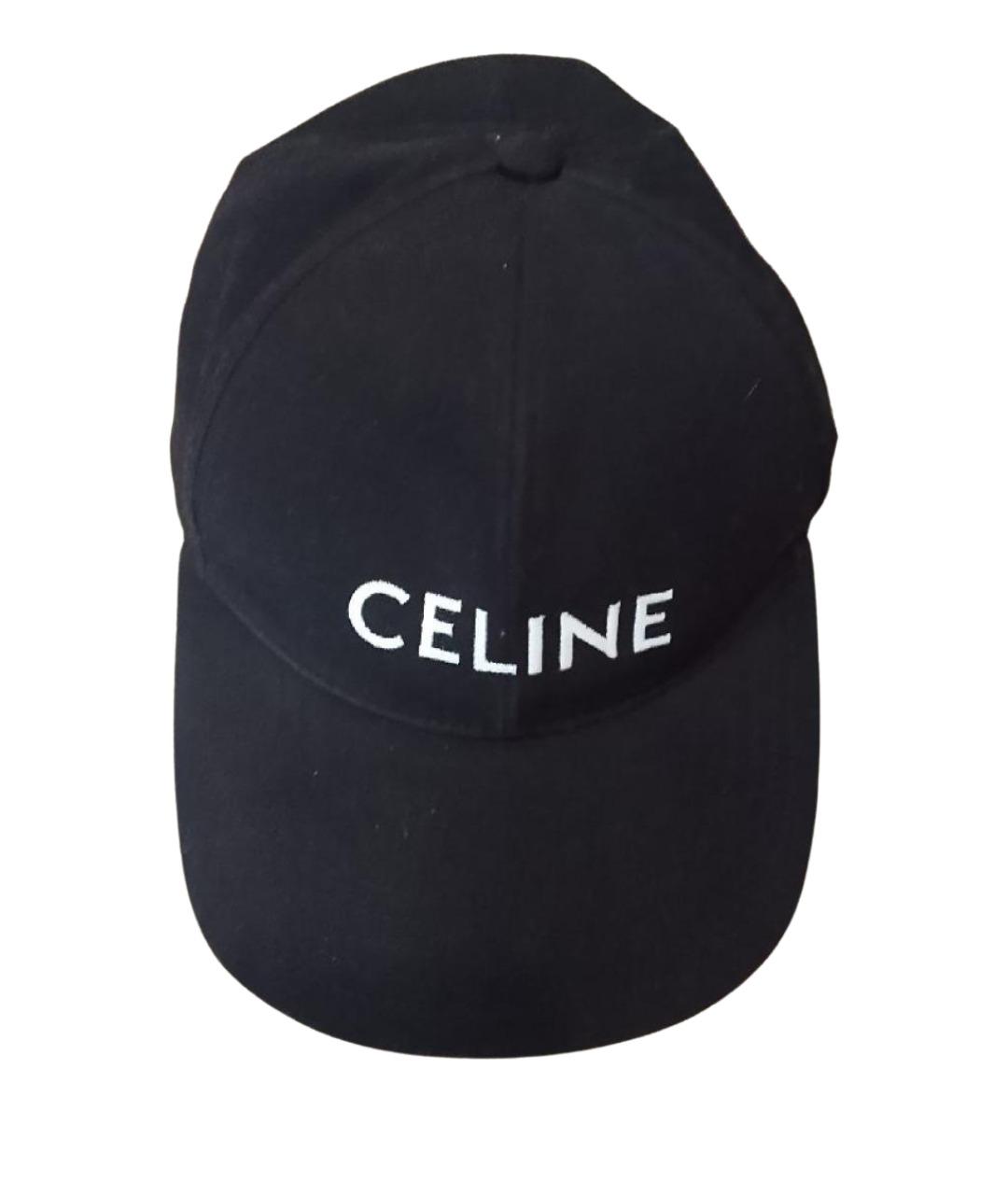 CELINE Черная хлопковая кепка, фото 1
