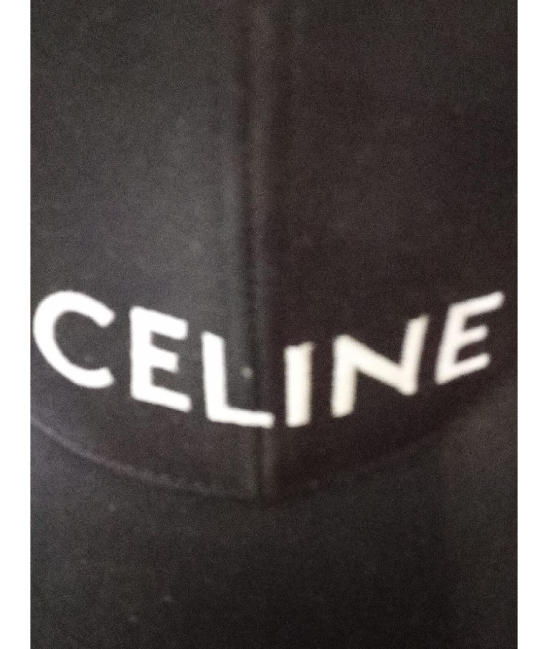 CELINE Черная хлопковая кепка, фото 4