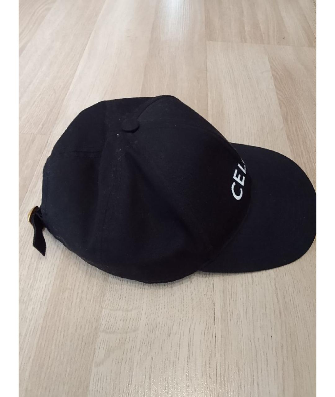 CELINE Черная хлопковая кепка, фото 2