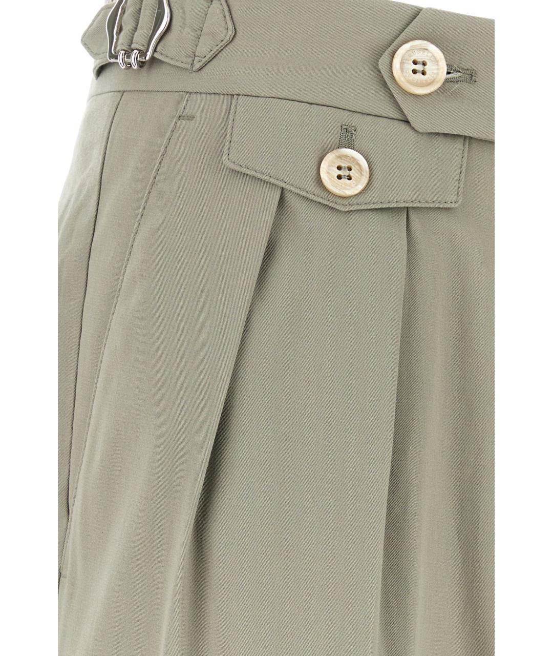 BRUNELLO CUCINELLI Серые хлопковые повседневные брюки, фото 3