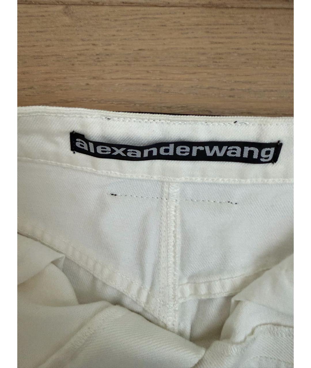 ALEXANDER WANG Белая хлопковая юбка мини, фото 5