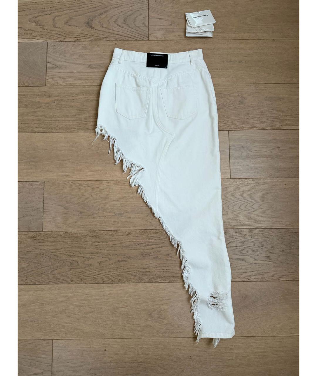 ALEXANDER WANG Белая хлопковая юбка мини, фото 6