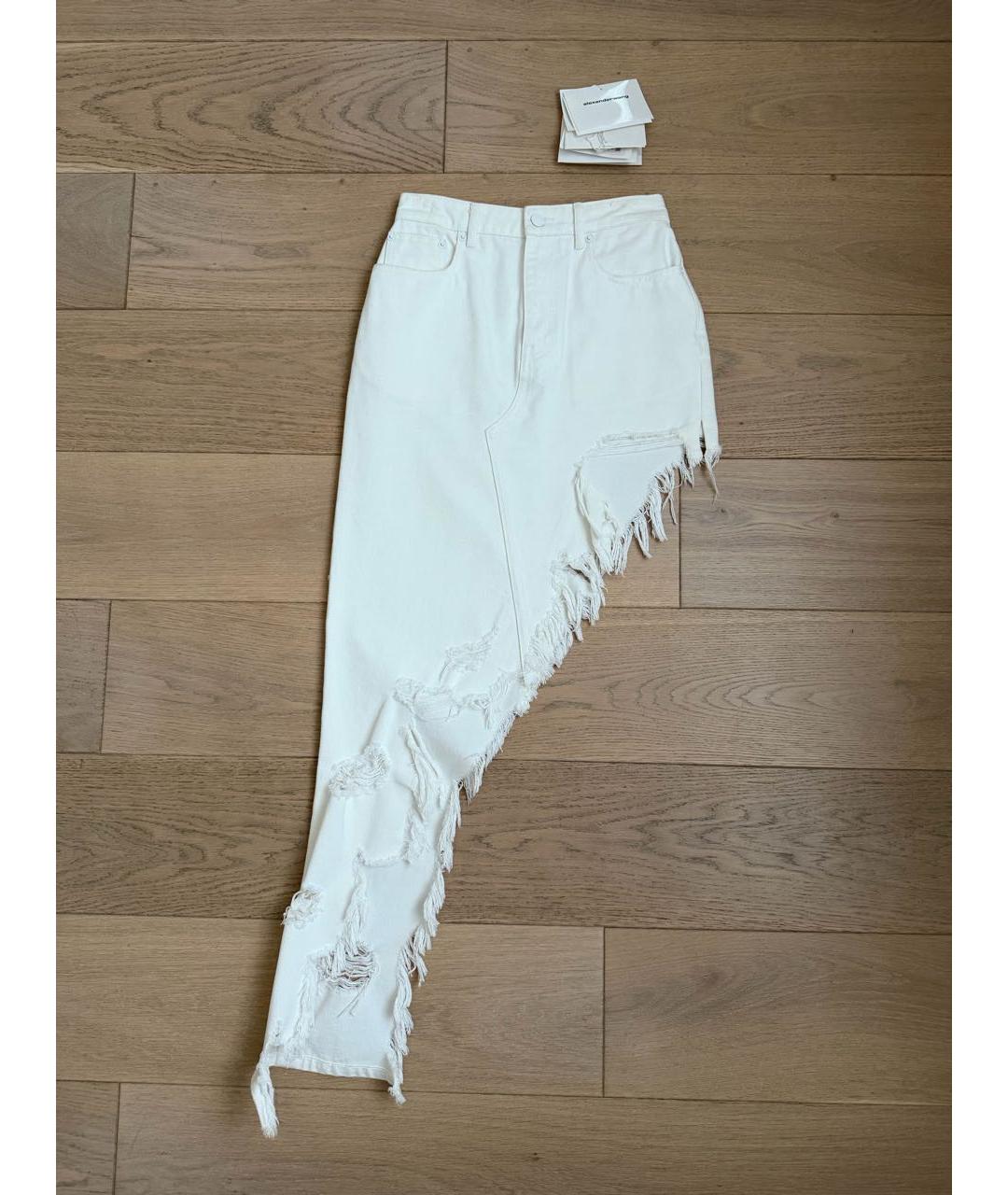 ALEXANDER WANG Белая хлопковая юбка мини, фото 7