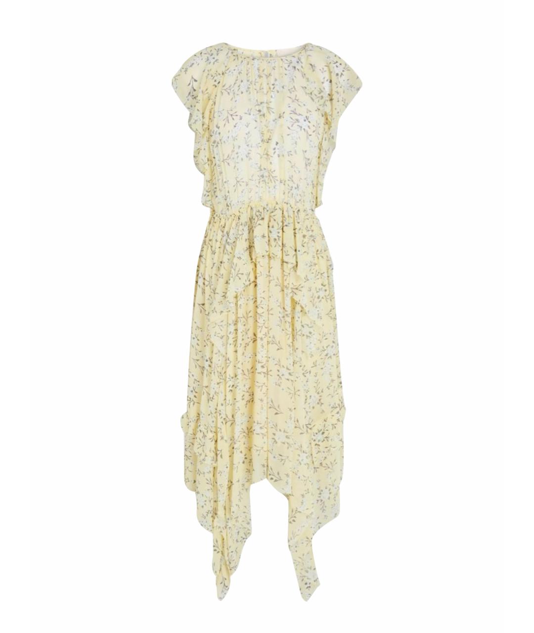 ULLA JOHNSON Желтое шелковое повседневное платье, фото 1