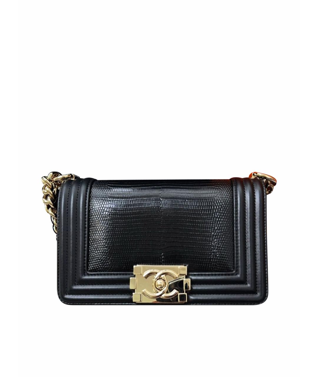 CHANEL Черная сумка через плечо из экзотической кожи, фото 1