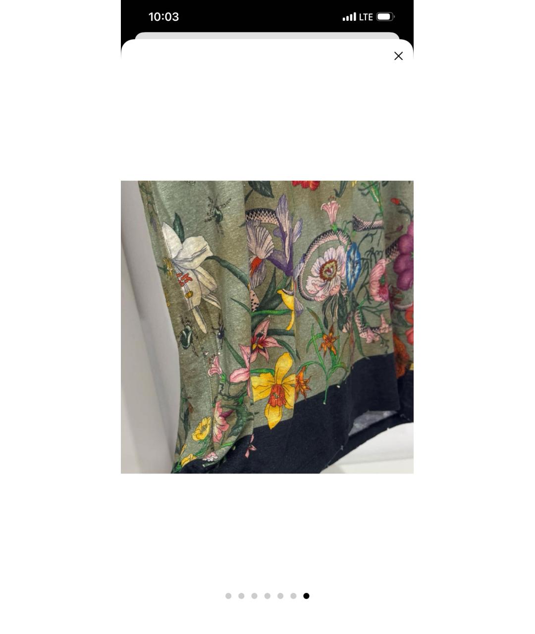 GUCCI Мульти льняная футболка, фото 6