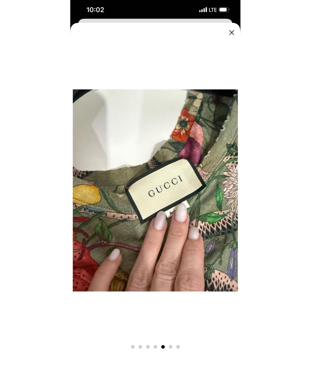 GUCCI Мульти льняная футболка, фото 2