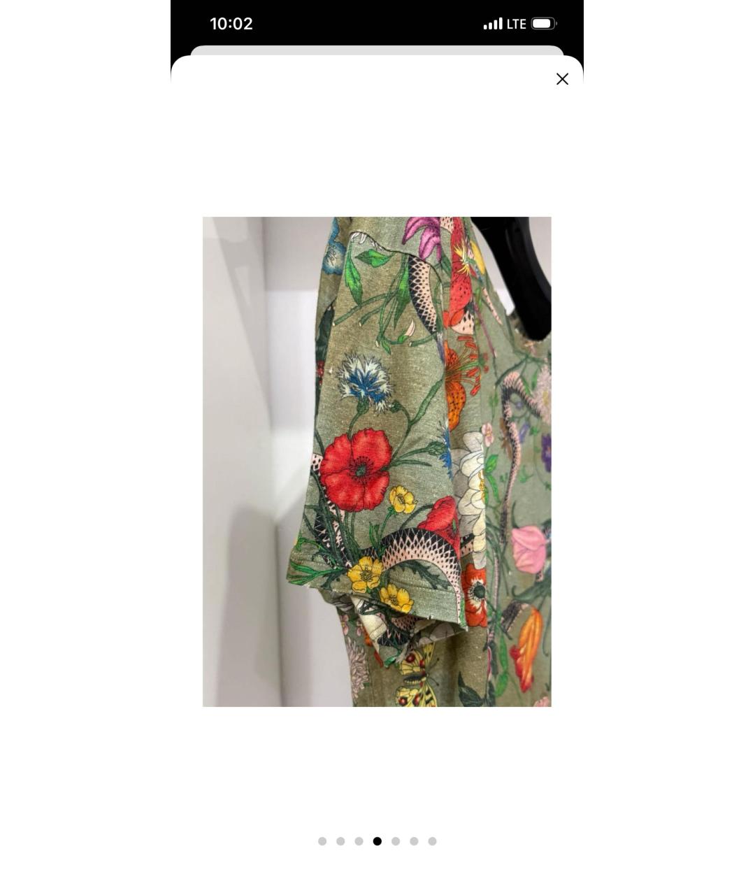 GUCCI Мульти льняная футболка, фото 7