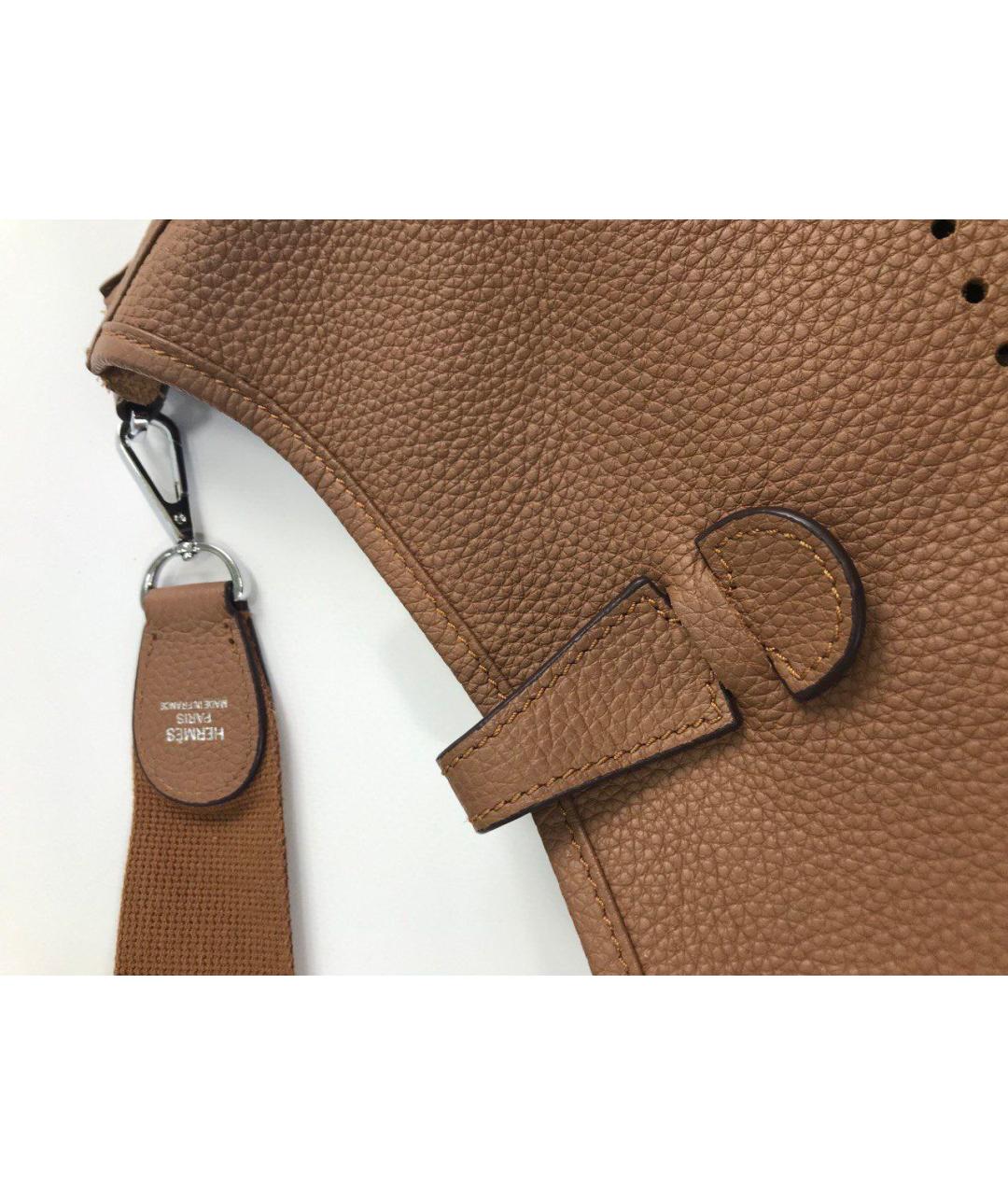 HERMES Бежевая кожаная сумка через плечо, фото 3