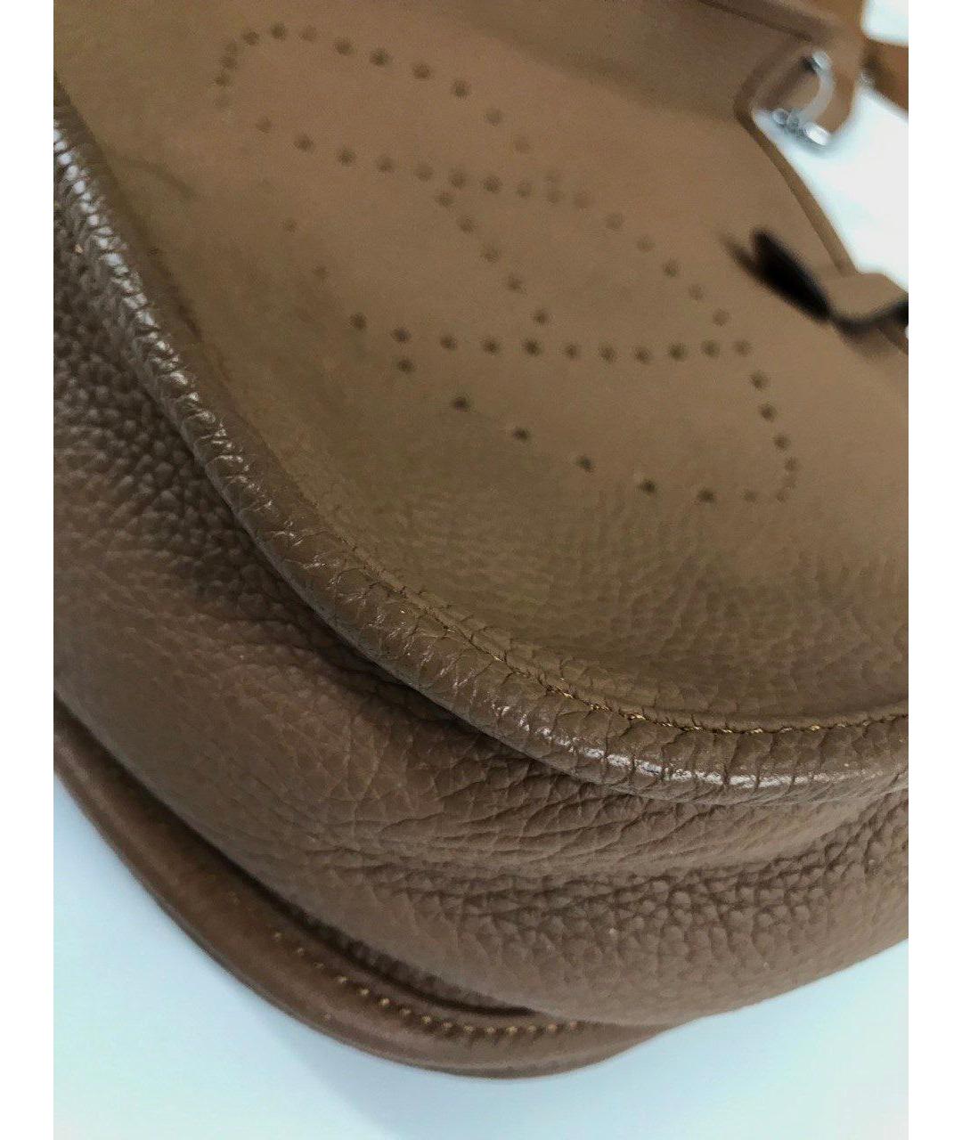 HERMES Бежевая кожаная сумка через плечо, фото 7