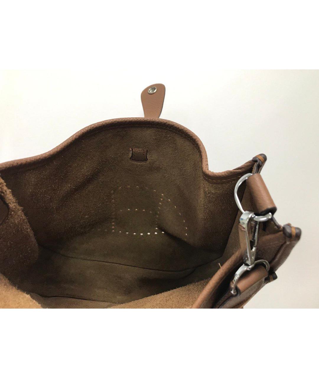 HERMES Бежевая кожаная сумка через плечо, фото 8