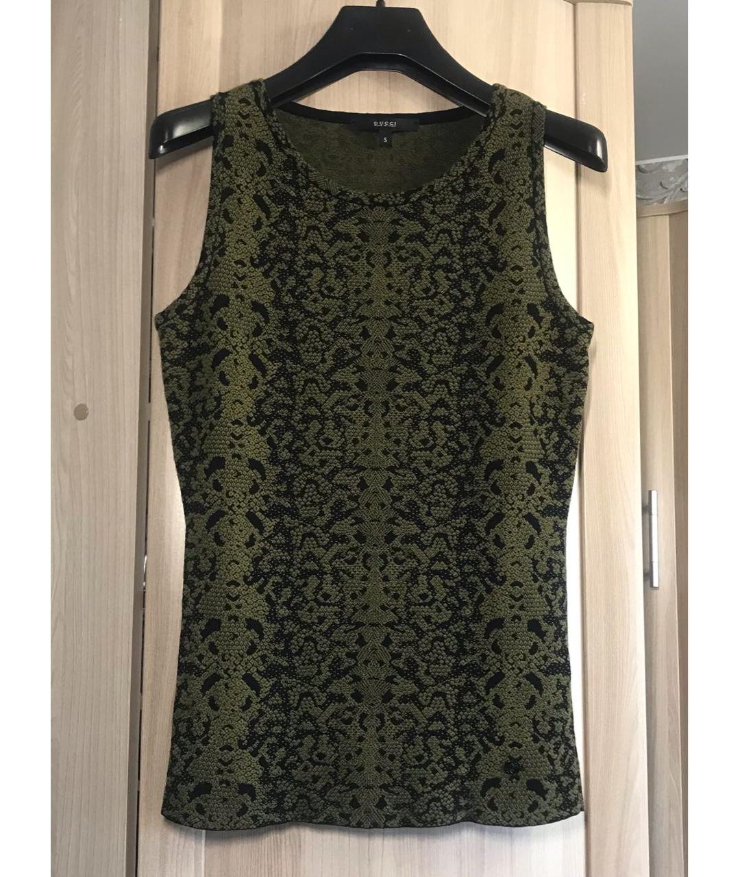 GUCCI Зеленая шерстяная жилетка, фото 5