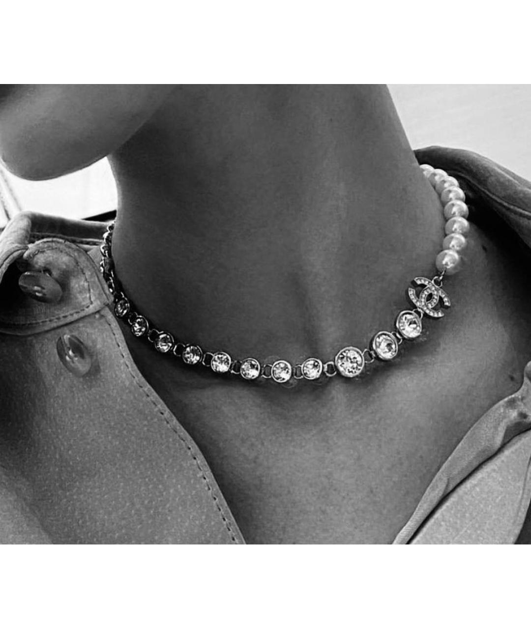 CHANEL Серебряное металлическое колье, фото 3