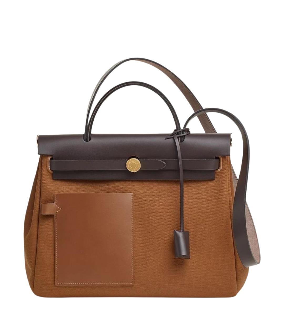 HERMES Коричневая тканевая сумка через плечо, фото 1