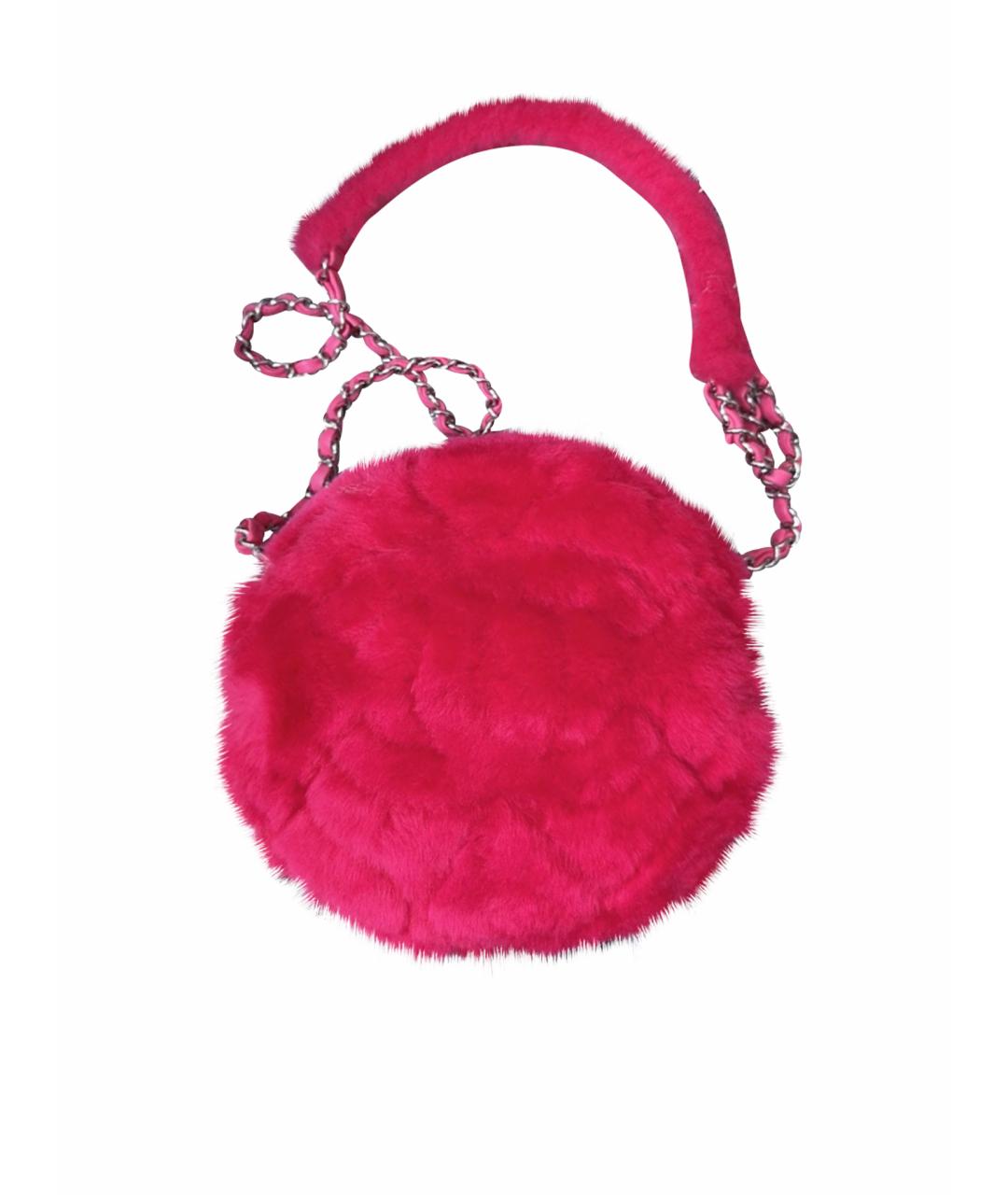 CHANEL Фуксия меховая сумка через плечо, фото 1