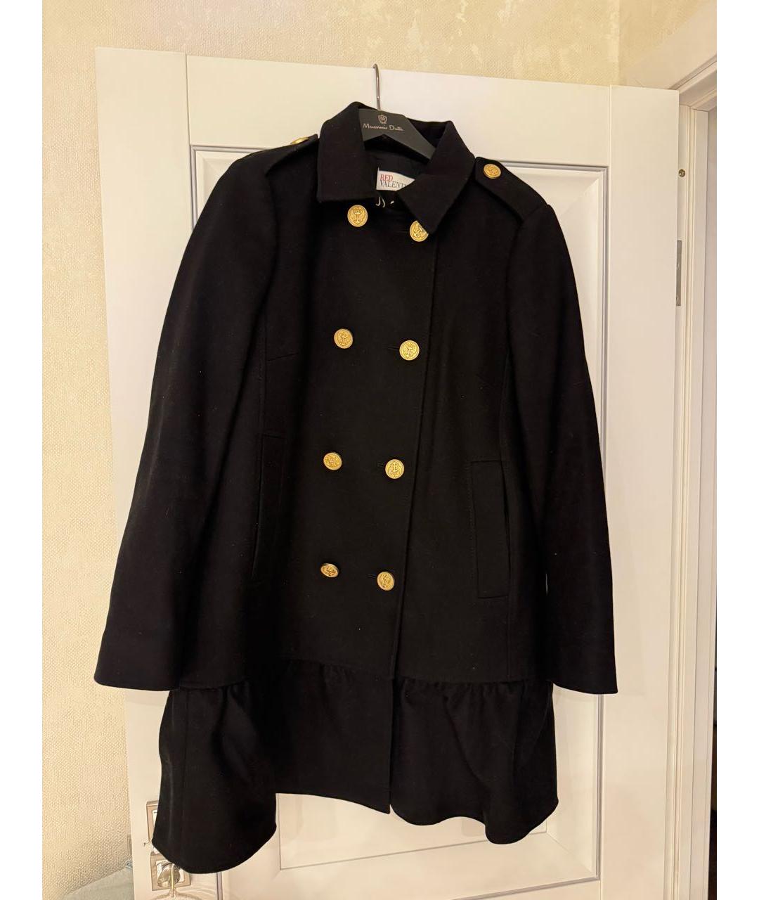 RED VALENTINO Черное кашемировое пальто, фото 3