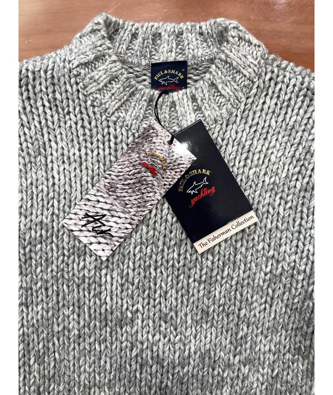 PAUL & SHARK Серый шерстяной джемпер / свитер, фото 4