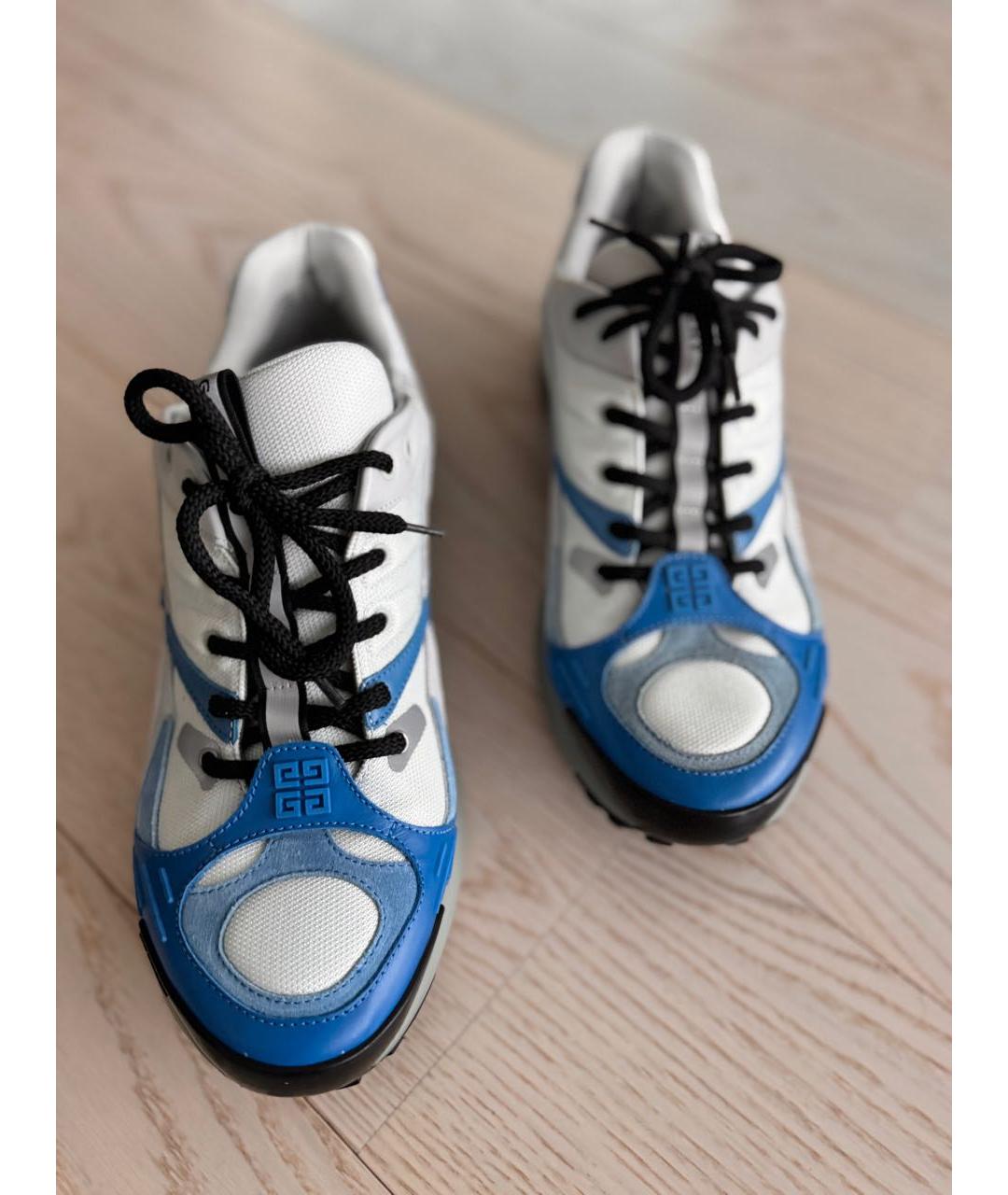 GIVENCHY Синие кожаные низкие кроссовки / кеды, фото 6